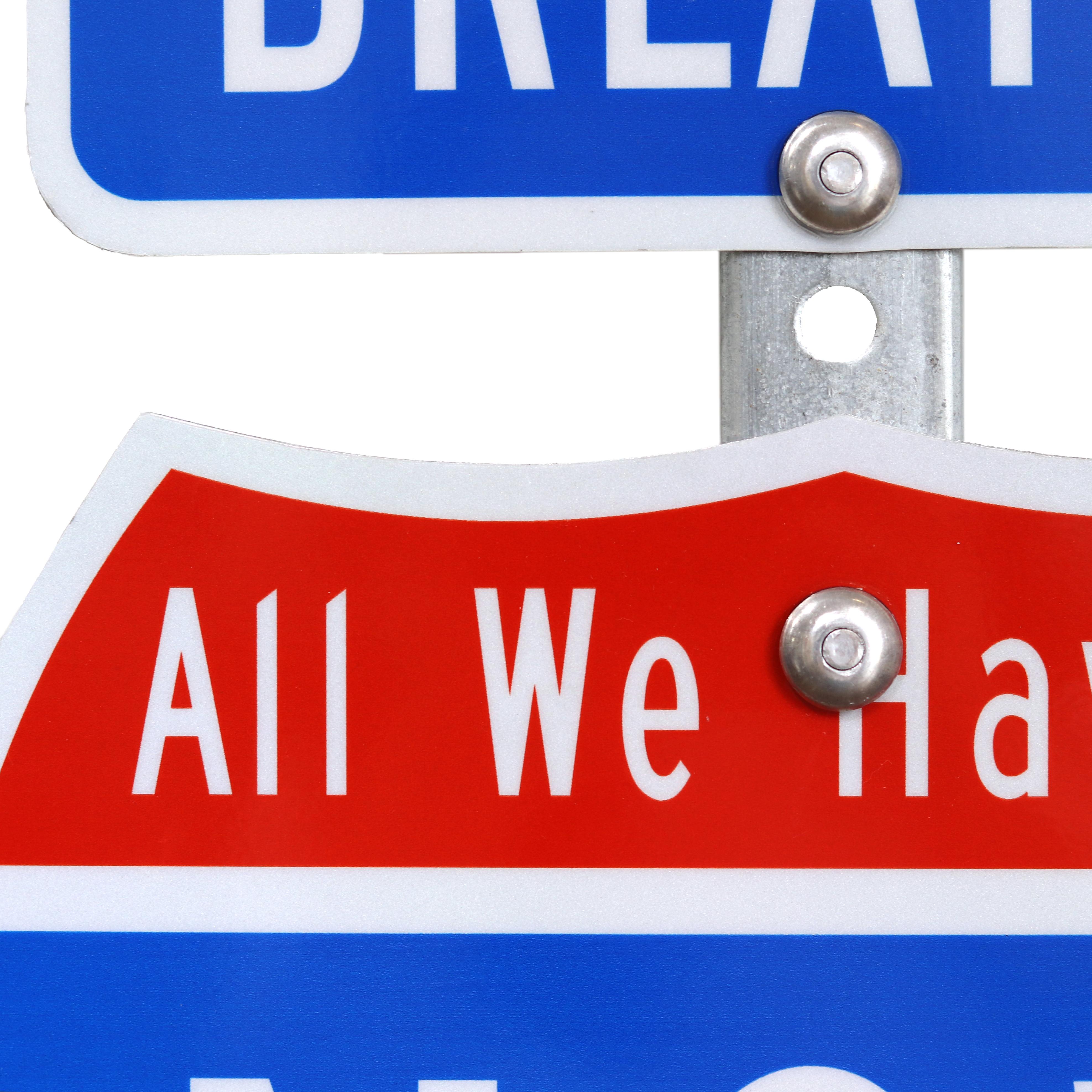 Floating Innerstate Now VII - Sculpture originale inspirée des panneaux de signalisation en acier en vente 2