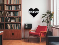 One Way Heart IX - Original Heart Shaped Steel Street Sign Inspired Artwork