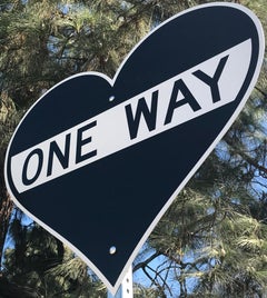 "One Way - Heart"  - Contemporary Street Sign Sculpture