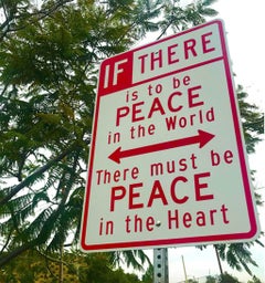 "Peace" - Contemporary Street Sign Sculpture
