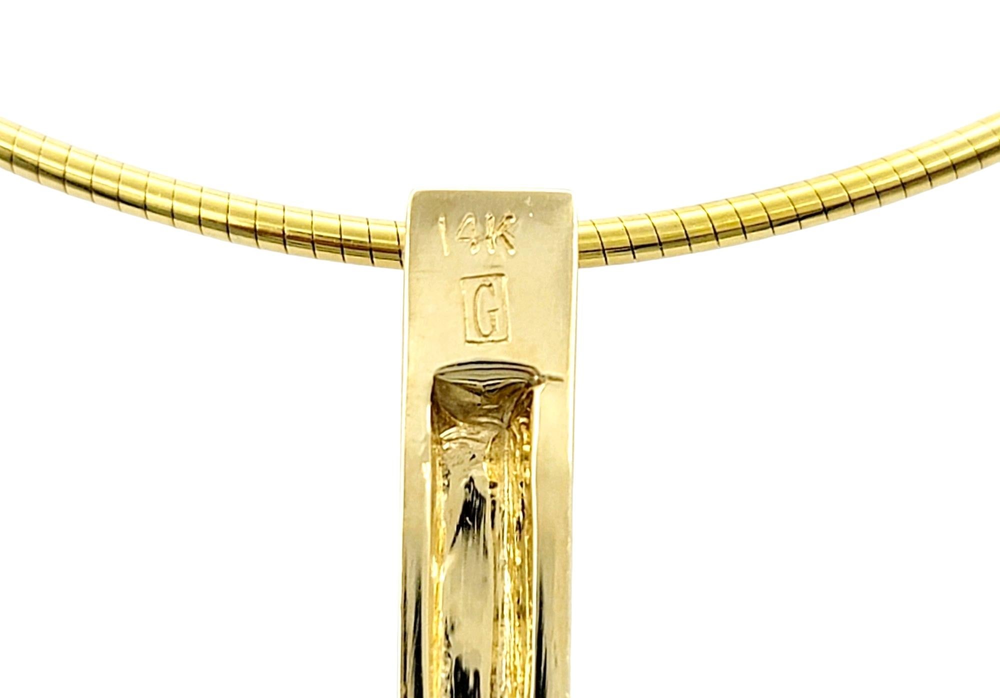 Scott Gauthier 14 Karat Yellow Gold Vertical Bar Pendant Necklace with Diamonds  1