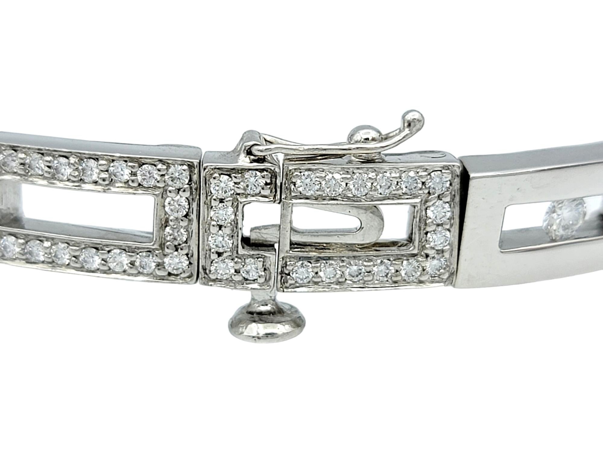 Scott Gauthier Alternating Pave and Floating Diamond Rectangular Link Bracelet In Good Condition For Sale In Scottsdale, AZ