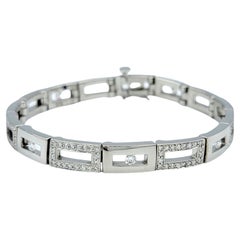 Rechteckiges Gliederarmband von Scott Gauthier mit abwechselnd Pavé- und schwebenden Diamanten