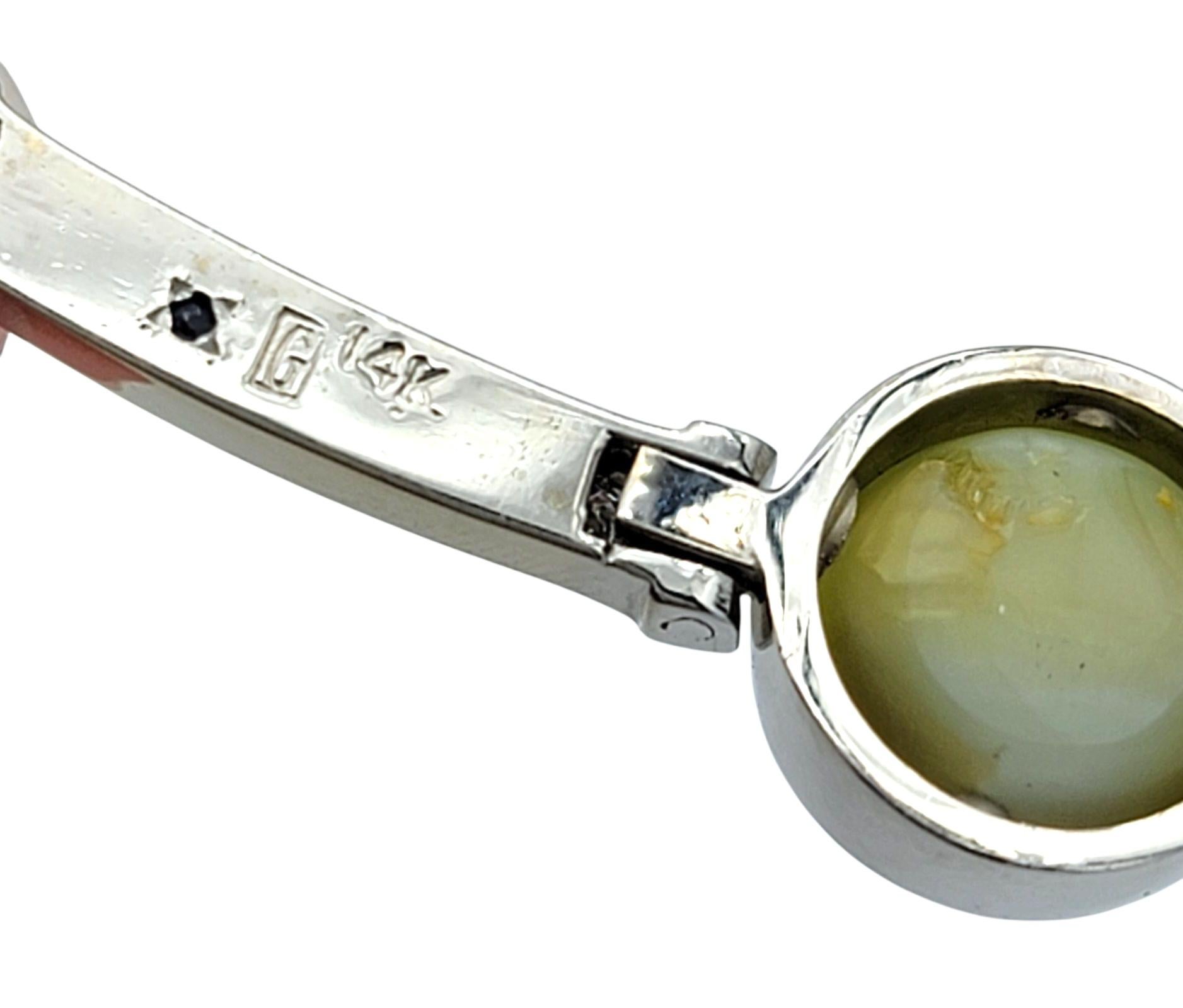Scott Gauthier Cat's Eye Chrysoberyl and Diamond Choker Necklace 14K White Gold In Good Condition For Sale In Scottsdale, AZ