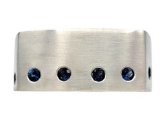 Bague pour homme en or 14 carats brossé, saphir contemporain, Scott Gauthier
