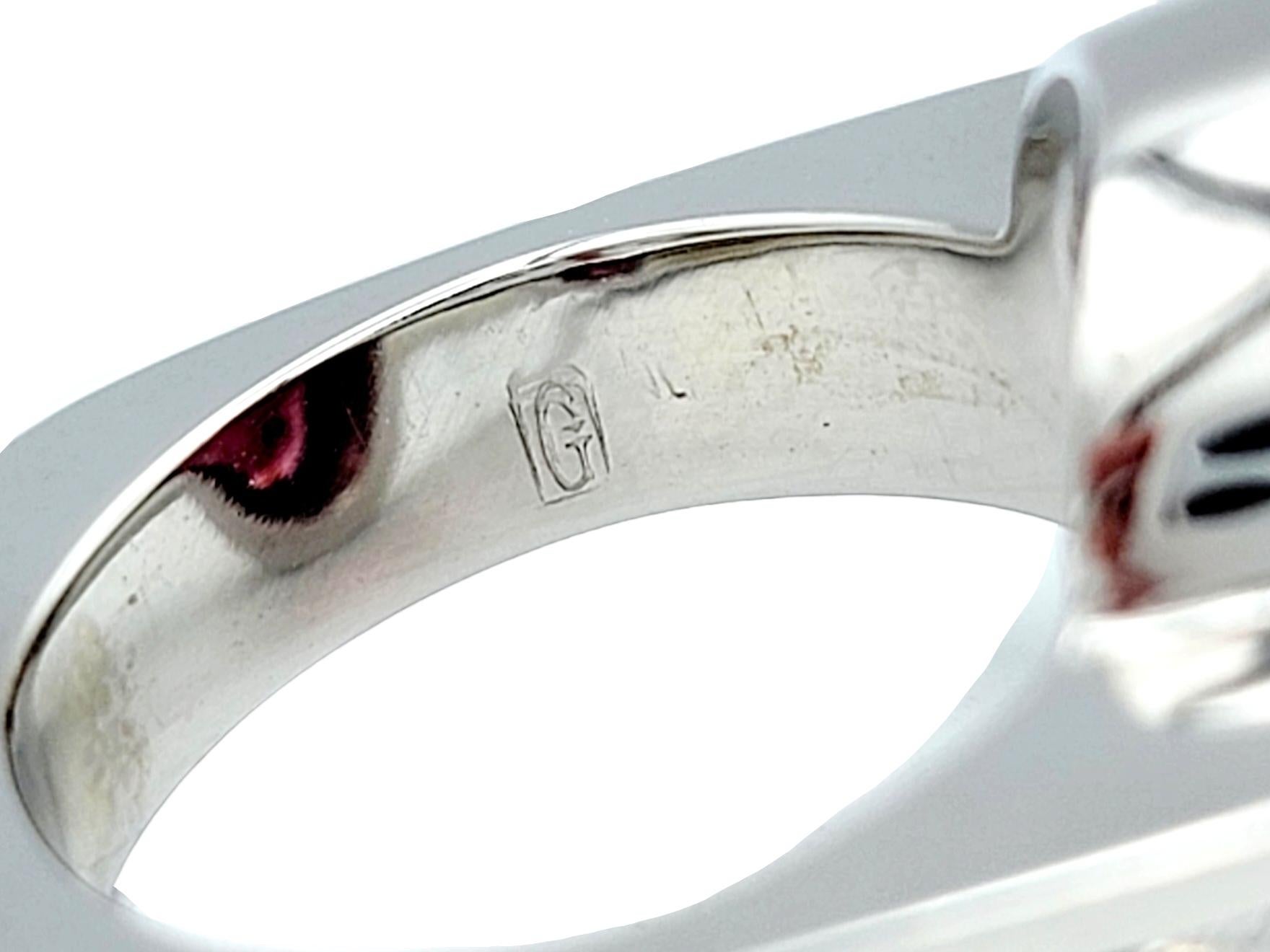 Scott Gauthier Oval Rubellite Tourmaline & Channel Set Diamond Euro Shank Ring  For Sale 3