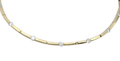 Scott Gauthier Round Diamond Choker Necklace in Polished 14 Karat Yellow Gold