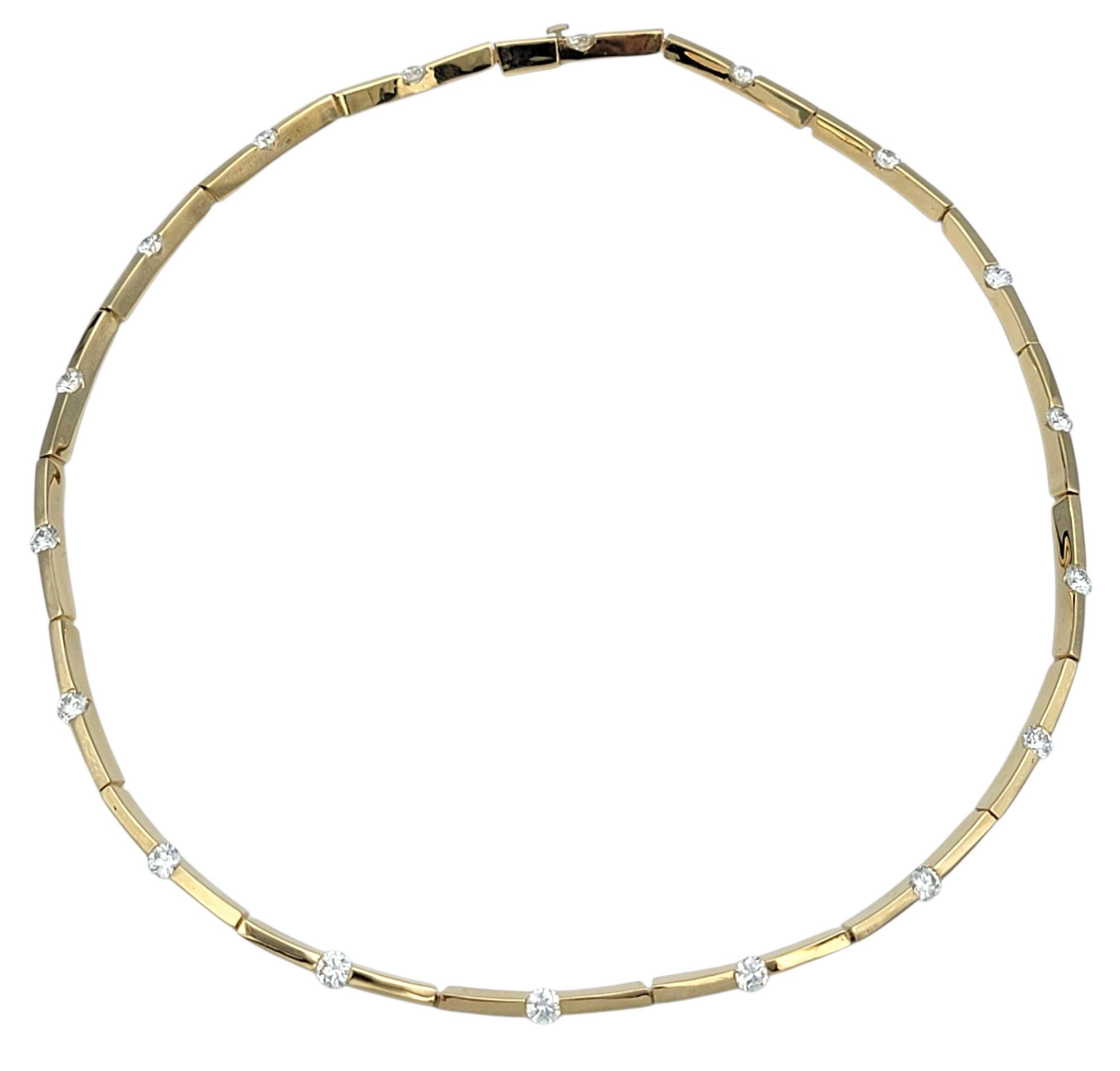 Contemporaneo Scott Gauthier Round Diamond Choker Necklace in Polished 14 Karat Yellow Gold in vendita