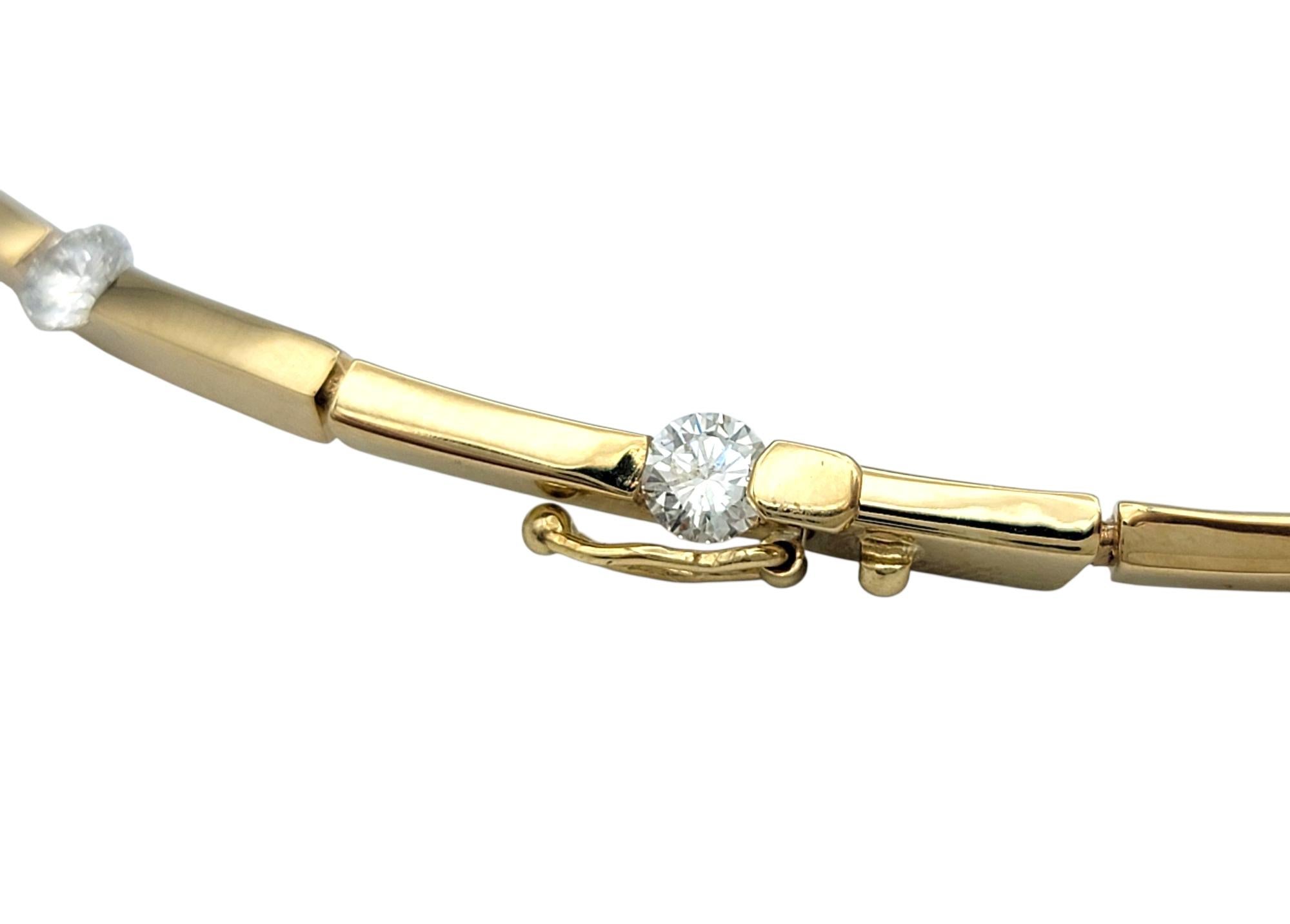 Scott Gauthier Round Diamond Choker Necklace in Polished 14 Karat Yellow Gold In condizioni buone in vendita a Scottsdale, AZ