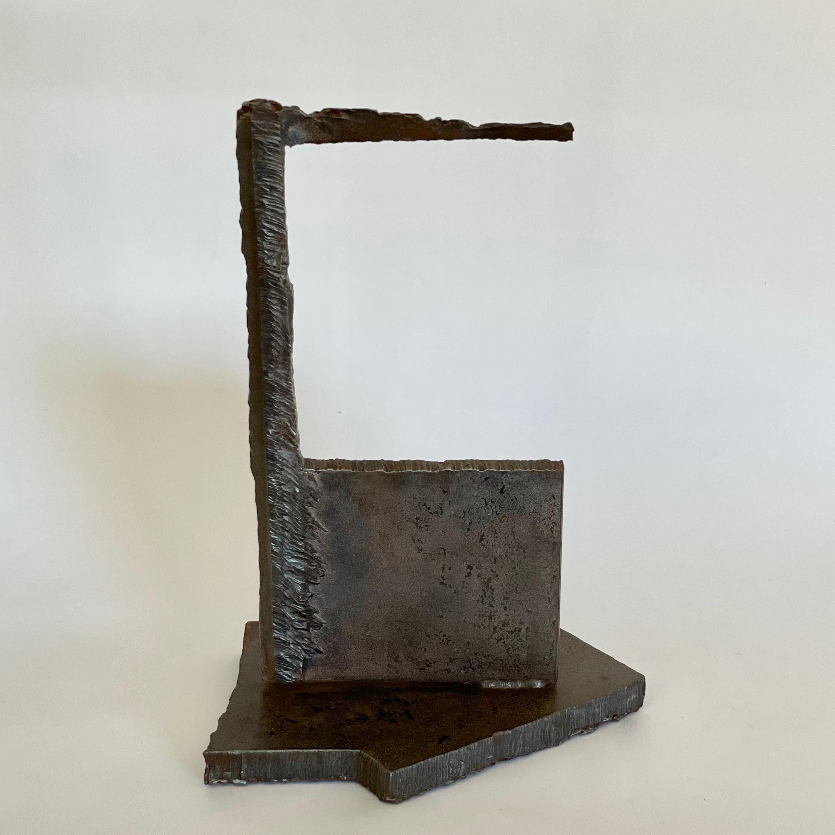 Portal
welded steel
Measures: 8.5 x 12.5 x 17.5 in.

Artist statement:

I seldom use stock material, but prefer distressed and rusted steel that has been scarred, bent, and made imperfect. In this state, the material becomes quite beautiful.