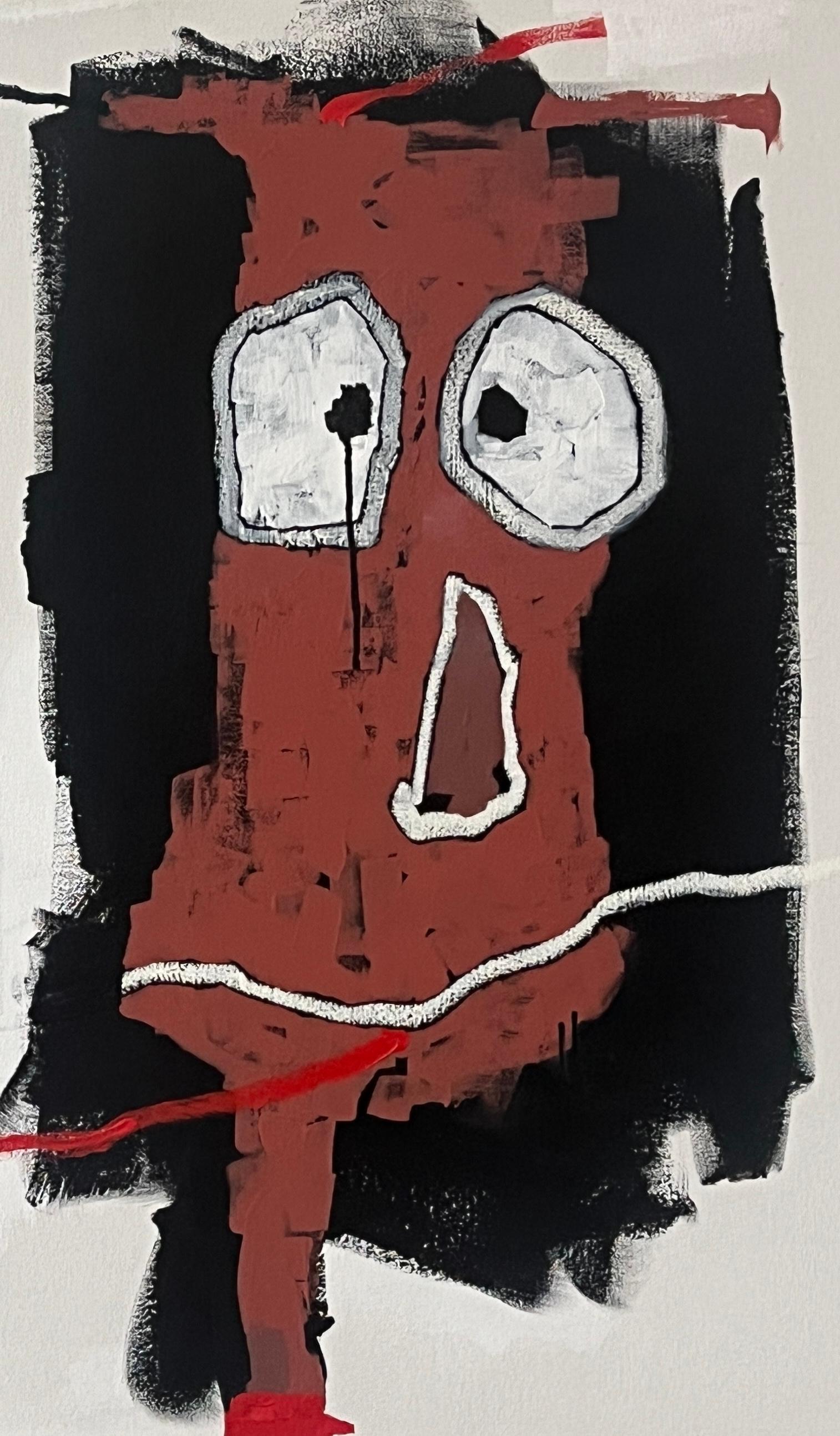 Acrilico su tela: 'Lingua legata' - Painting Outsider Art di Scott Harbison