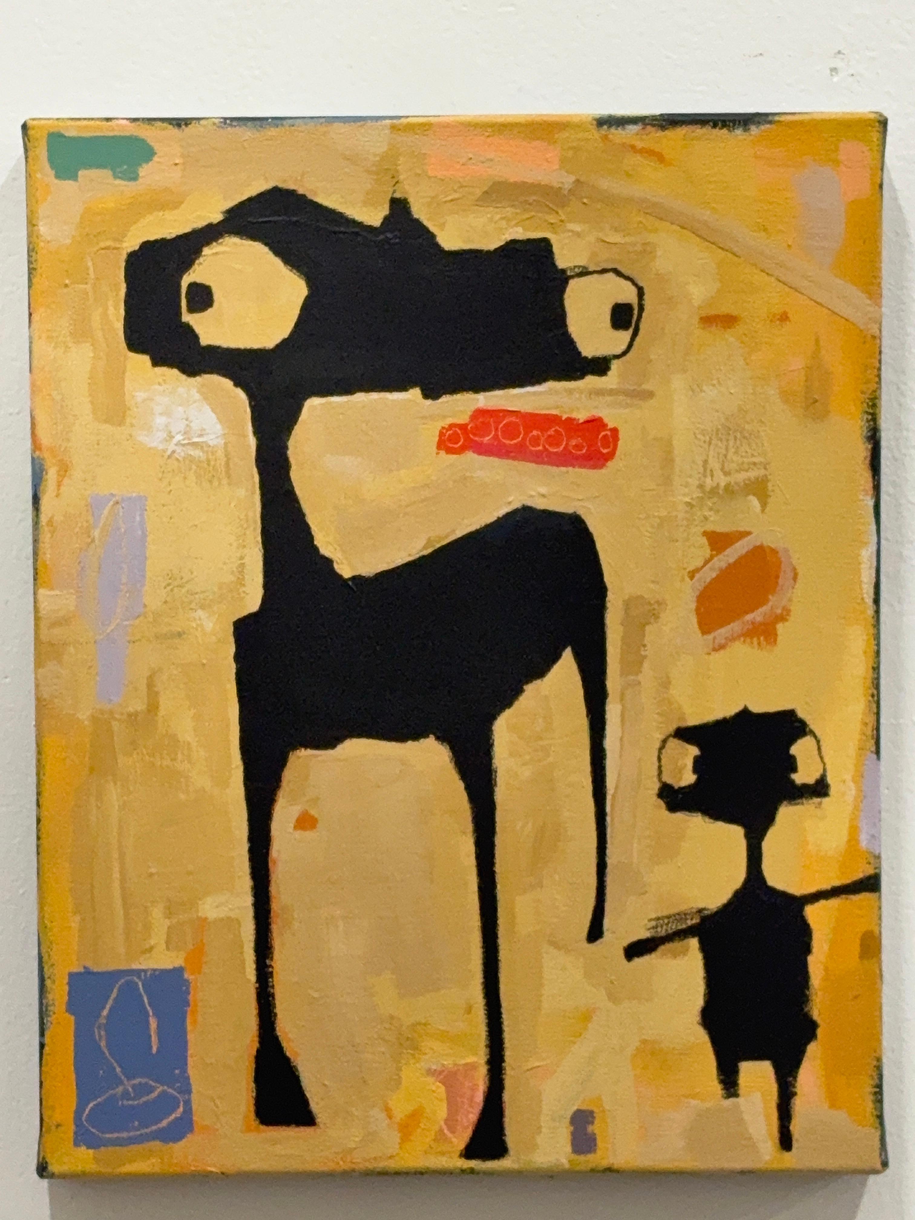 Acrylic Paint, Oil Stick on Canvas: 