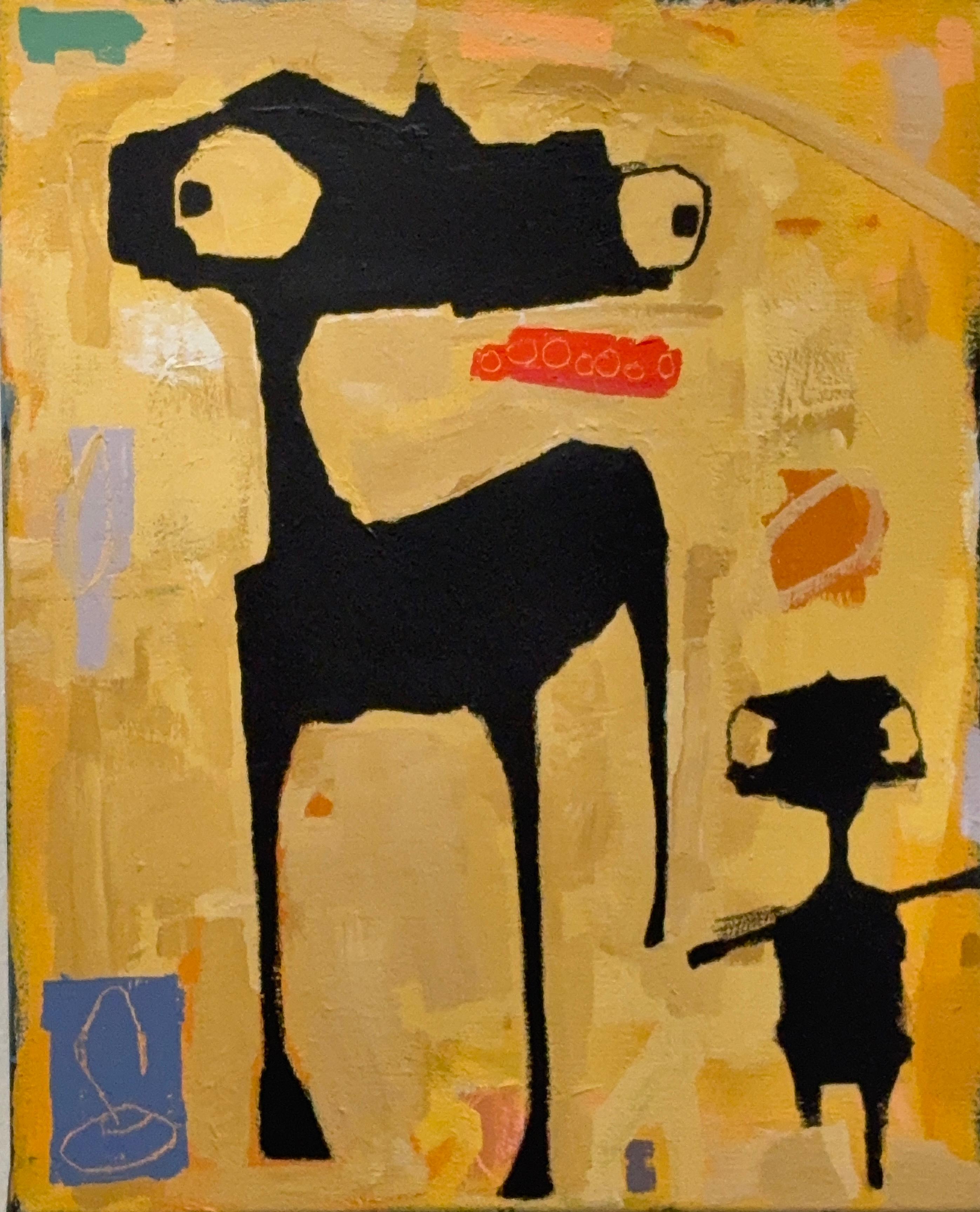 Acrylic Paint, Oil Stick on Canvas: 