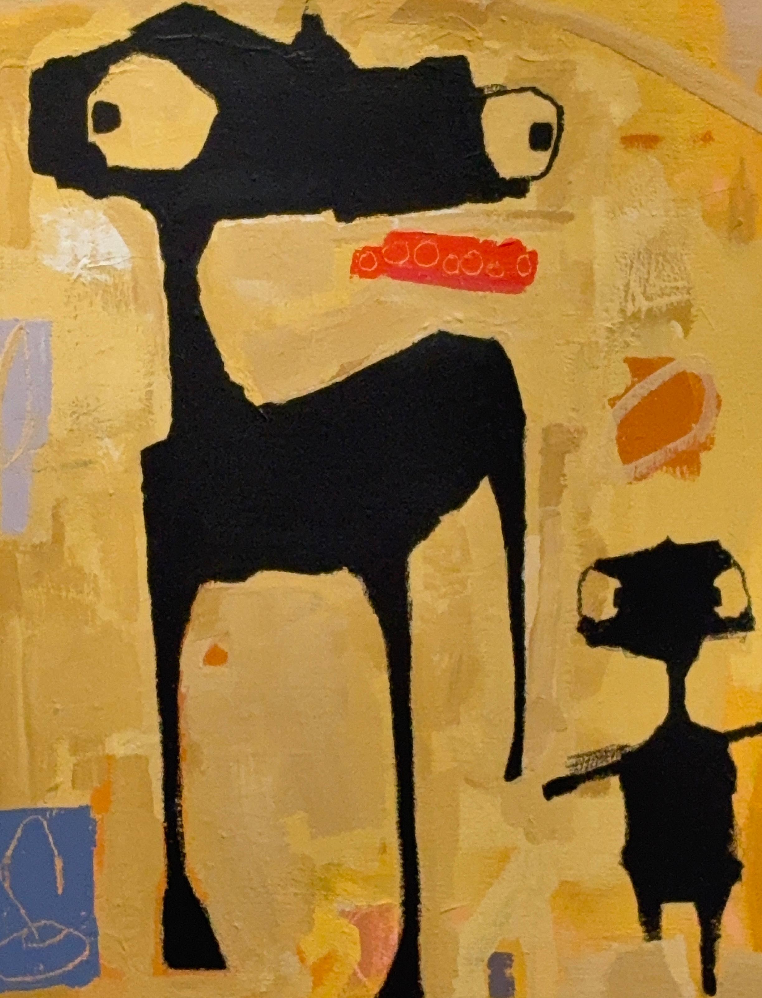 Acrylic Paint, Oil Stick on Canvas: 