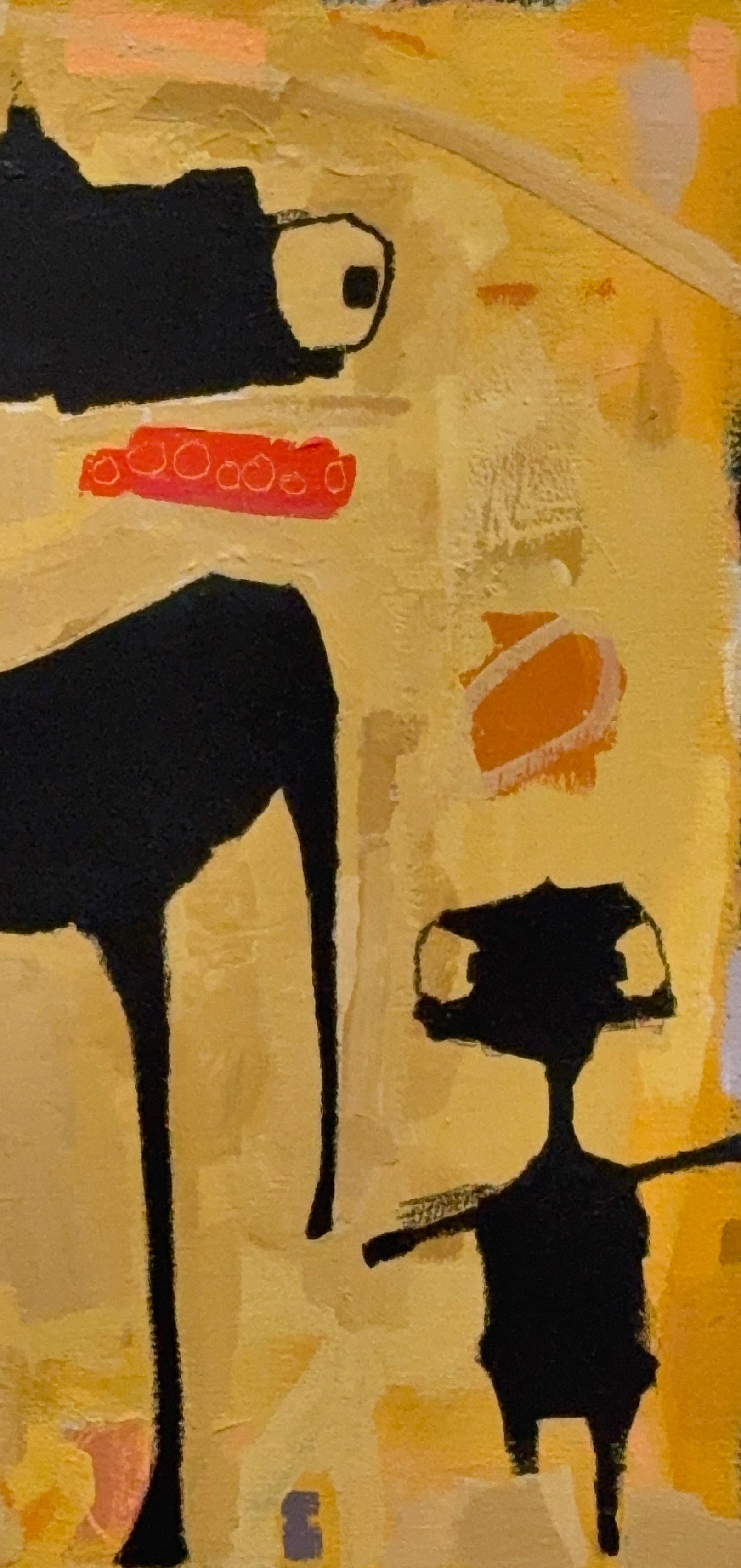 Acrylic Paint, Oil Stick on Canvas: 