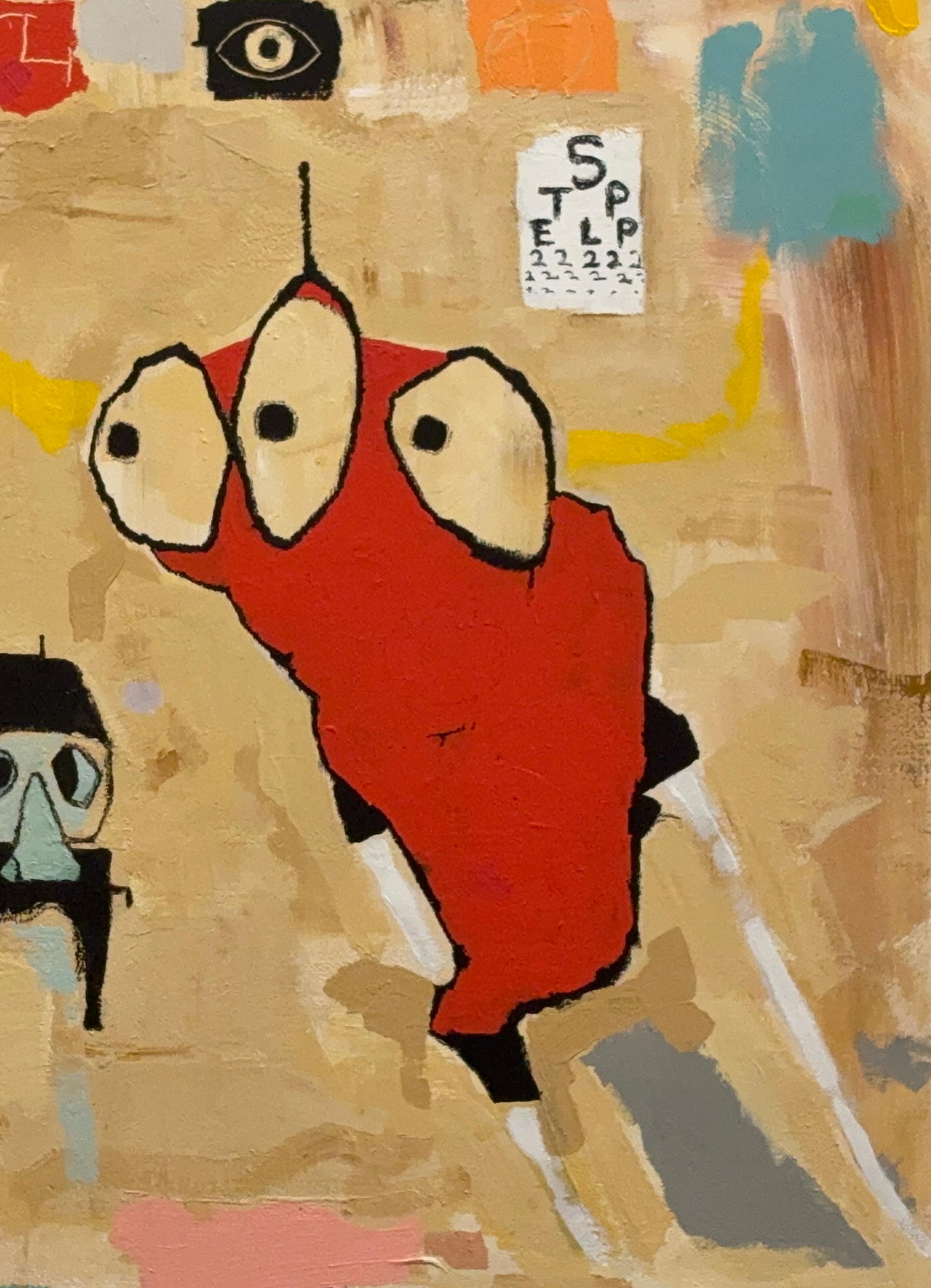 Acrylic Paint, Oil Stick on Canvas: 