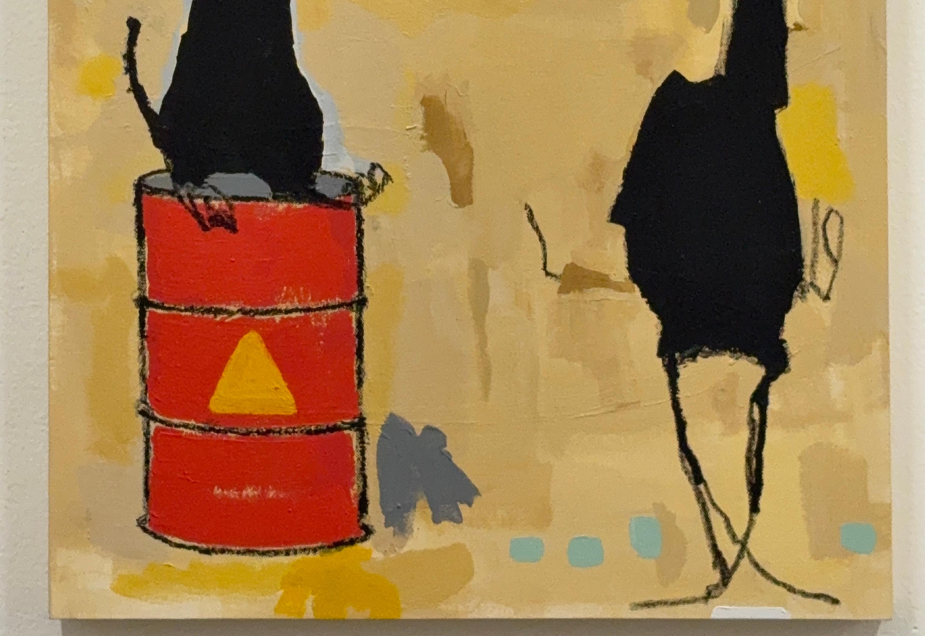 Acrylic Paint, Oil Stick on Cradled Panel: 