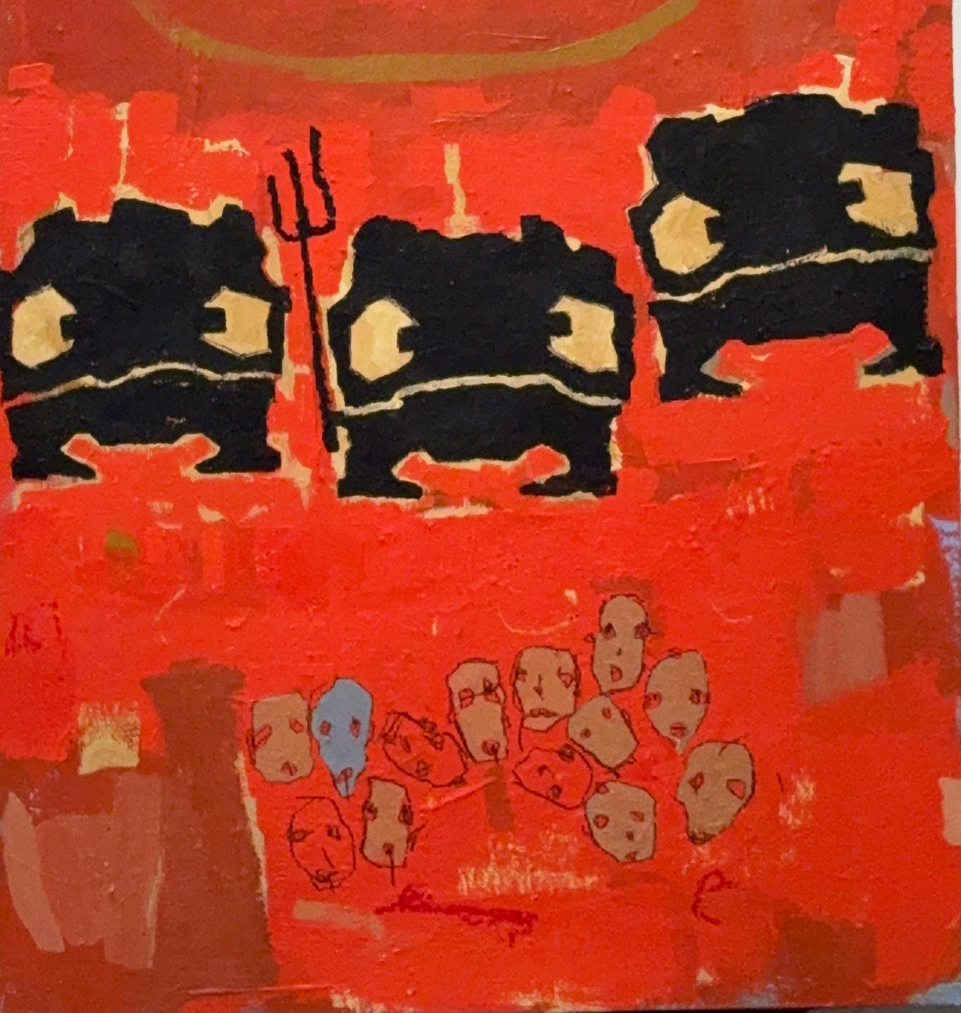 Acrylic Paint, Oil Stick on Hard: 