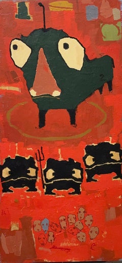 Acrylic Paint, Oil Stick on Hard: "They Call Me the Wonderer"