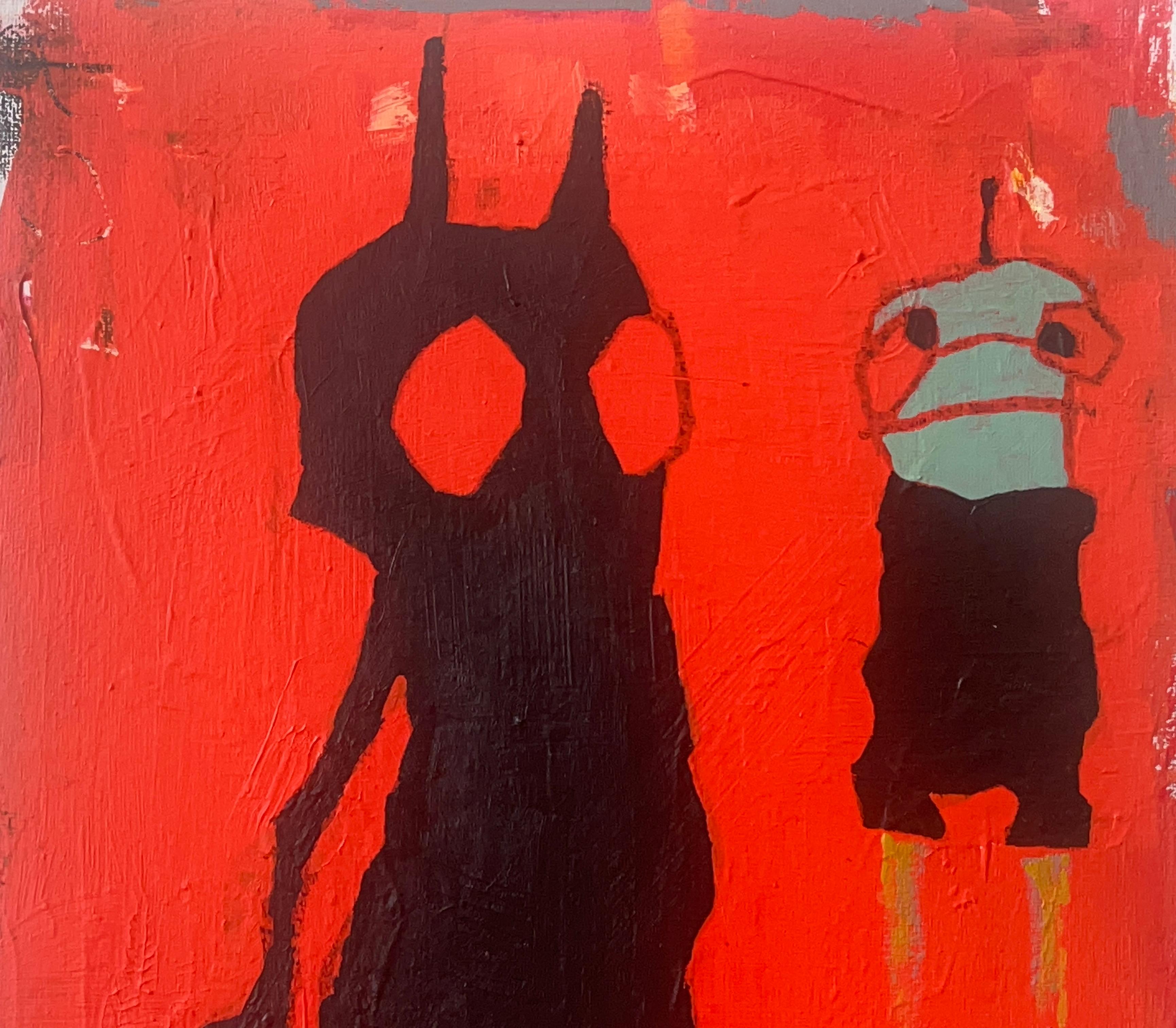 Outsider Art, Acrilico e Olio su Tela: 'Aria' - Painting di Scott Harbison