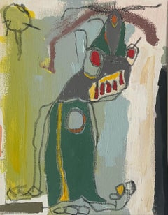 Outsider Art, Acrylic & Oil on Canvas: 'My Sentiments Exactly'