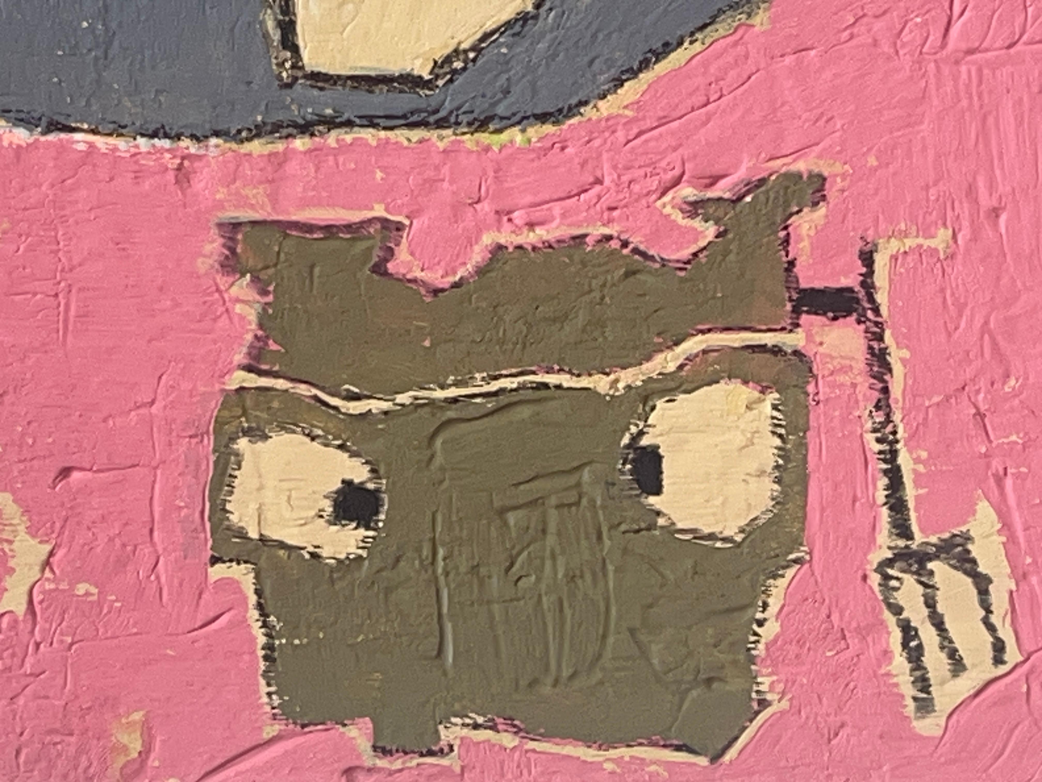 Arte Outsider, Acrílico y Óleo sobre Lienzo: 'Las 3 Gracias' - Painting de Scott Harbison