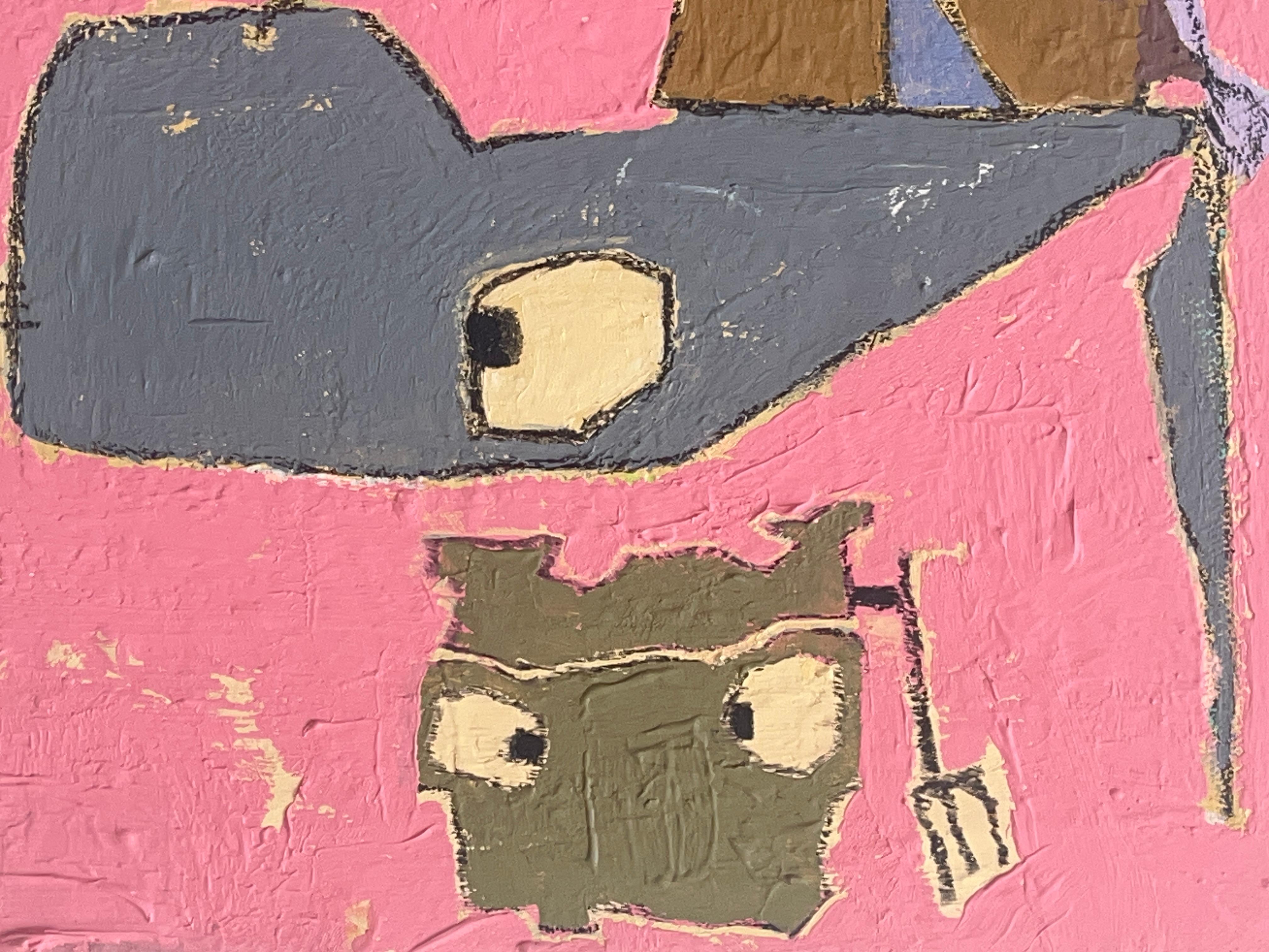 Arte Outsider, Acrílico y Óleo sobre Lienzo: 'Las 3 Gracias' - Painting Arte marginal de Scott Harbison