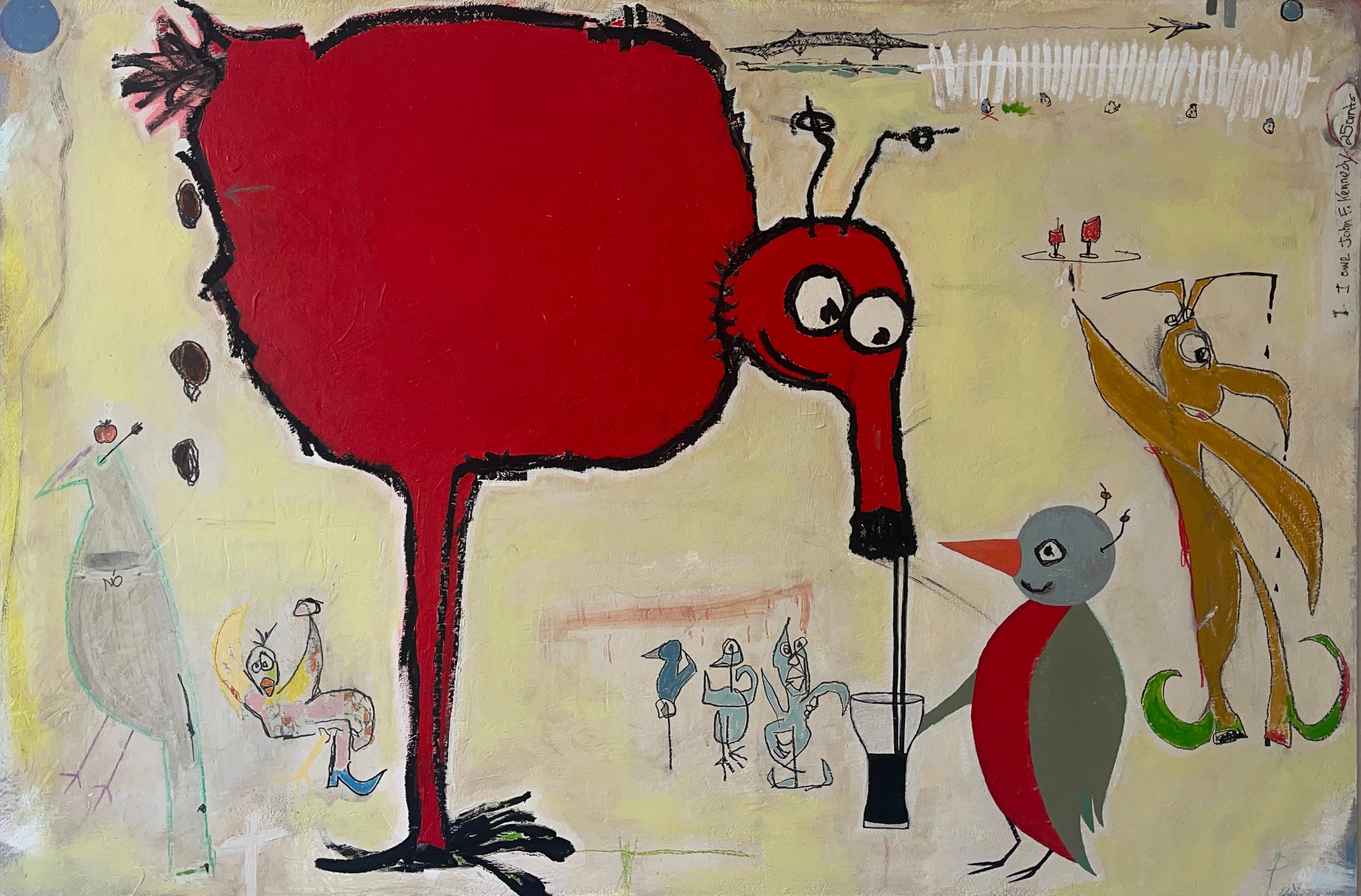 Outsider Art, Acrilico su tela: 'Refill' - Painting di Scott Harbison
