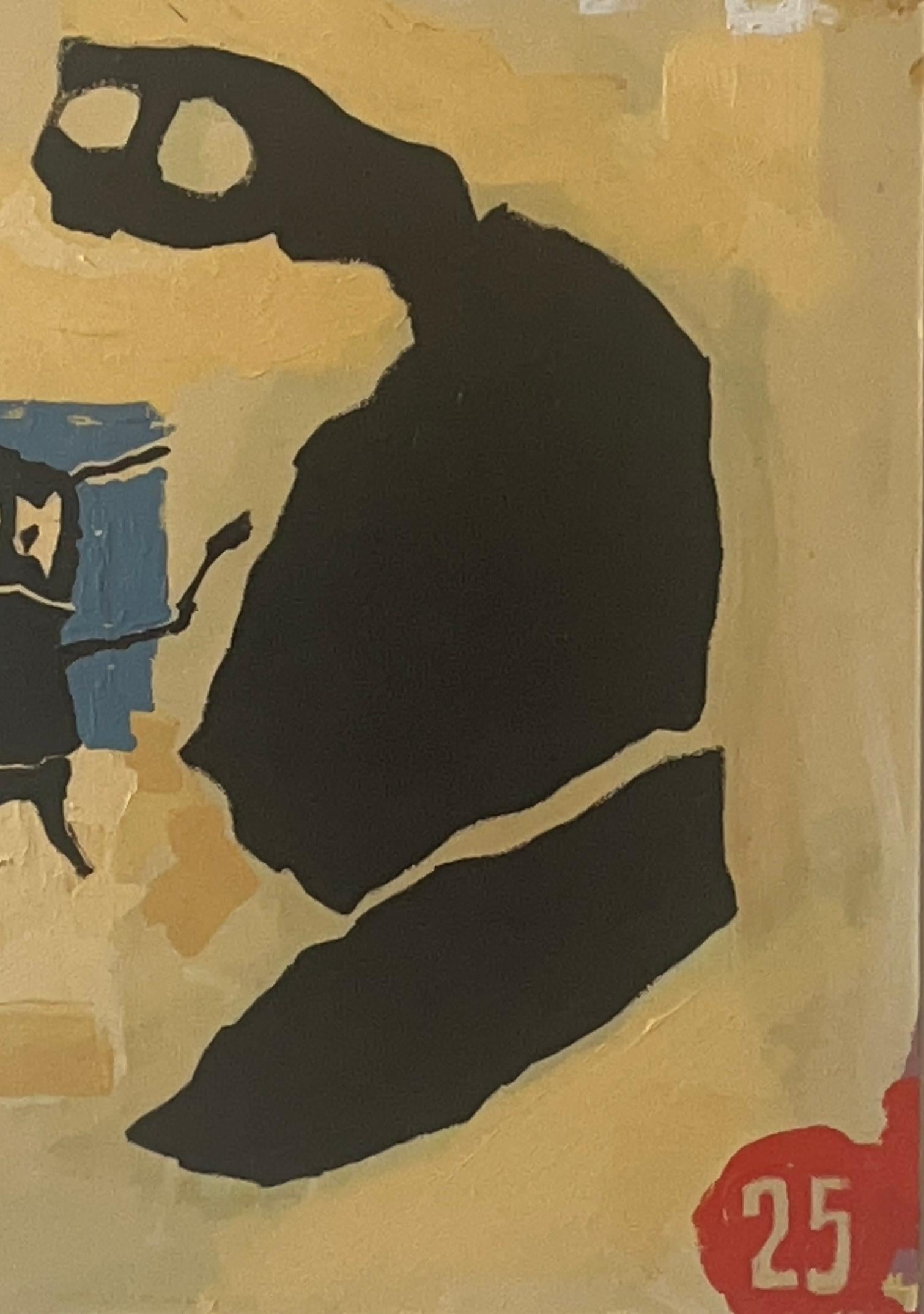 Outsider Art, Pintura acrílica: 'Escuela' - Painting Arte marginal de Scott Harbison
