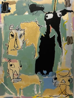 Used Outsider Art Painting: 'Come See'