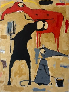 Outsider Art, Acrylic & Oil Painting: 'This One’s On Me'