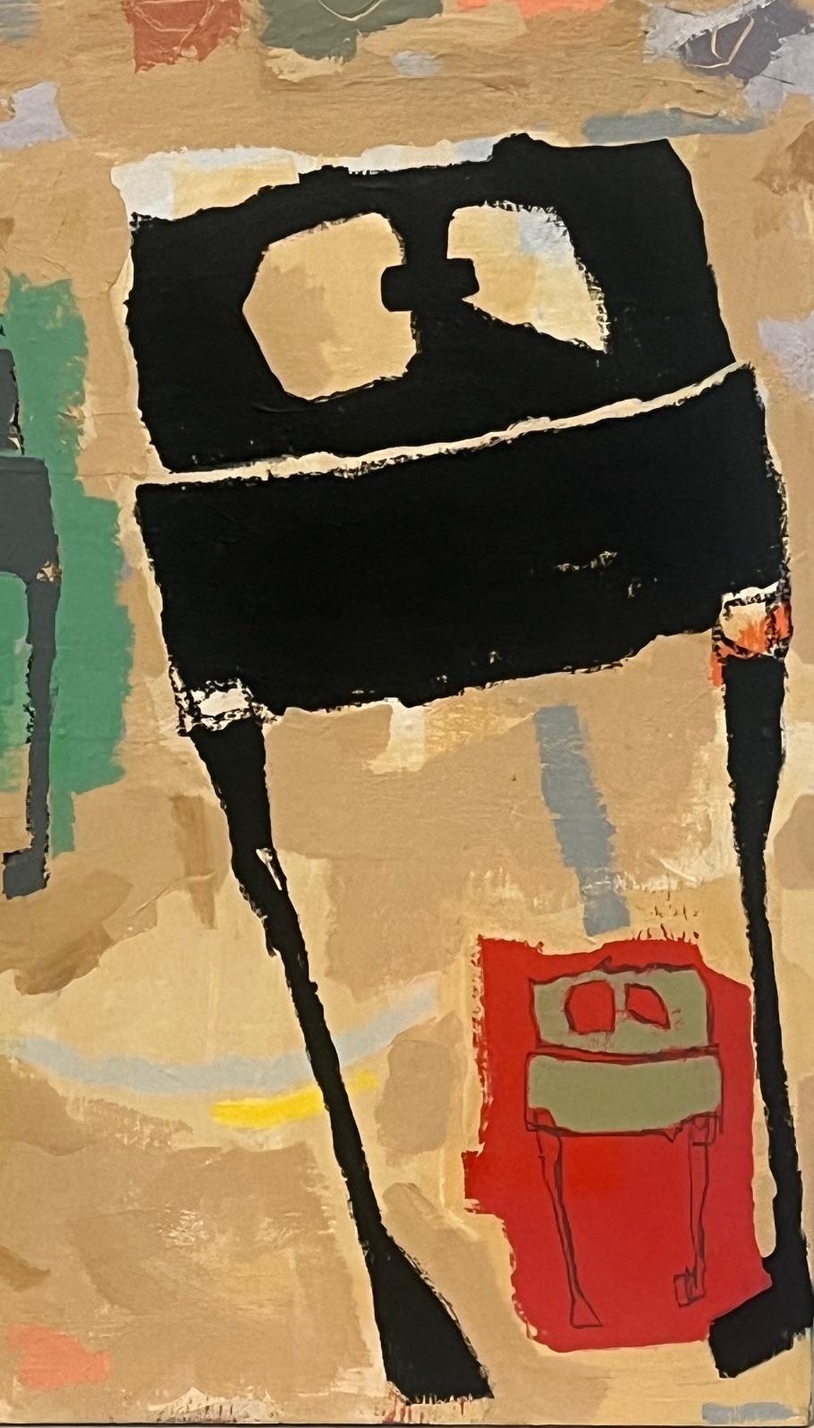 Outsider artist painting: 'They Came Upon A Midnight Clear' - Figurative Painting Marrón de Scott Harbison
