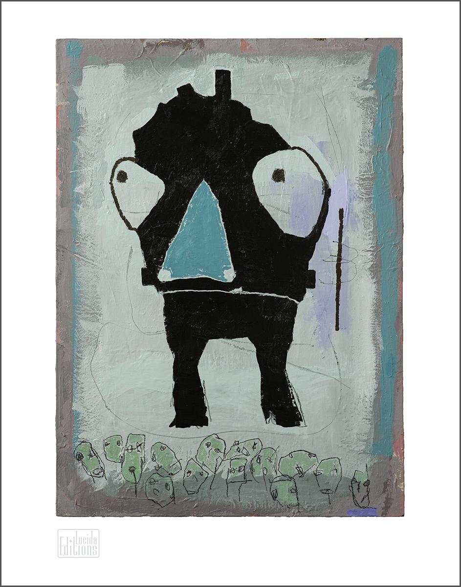 Figurative Print de Scott Harbison - Sunshine, el visitante del camping venido del Outer Space
