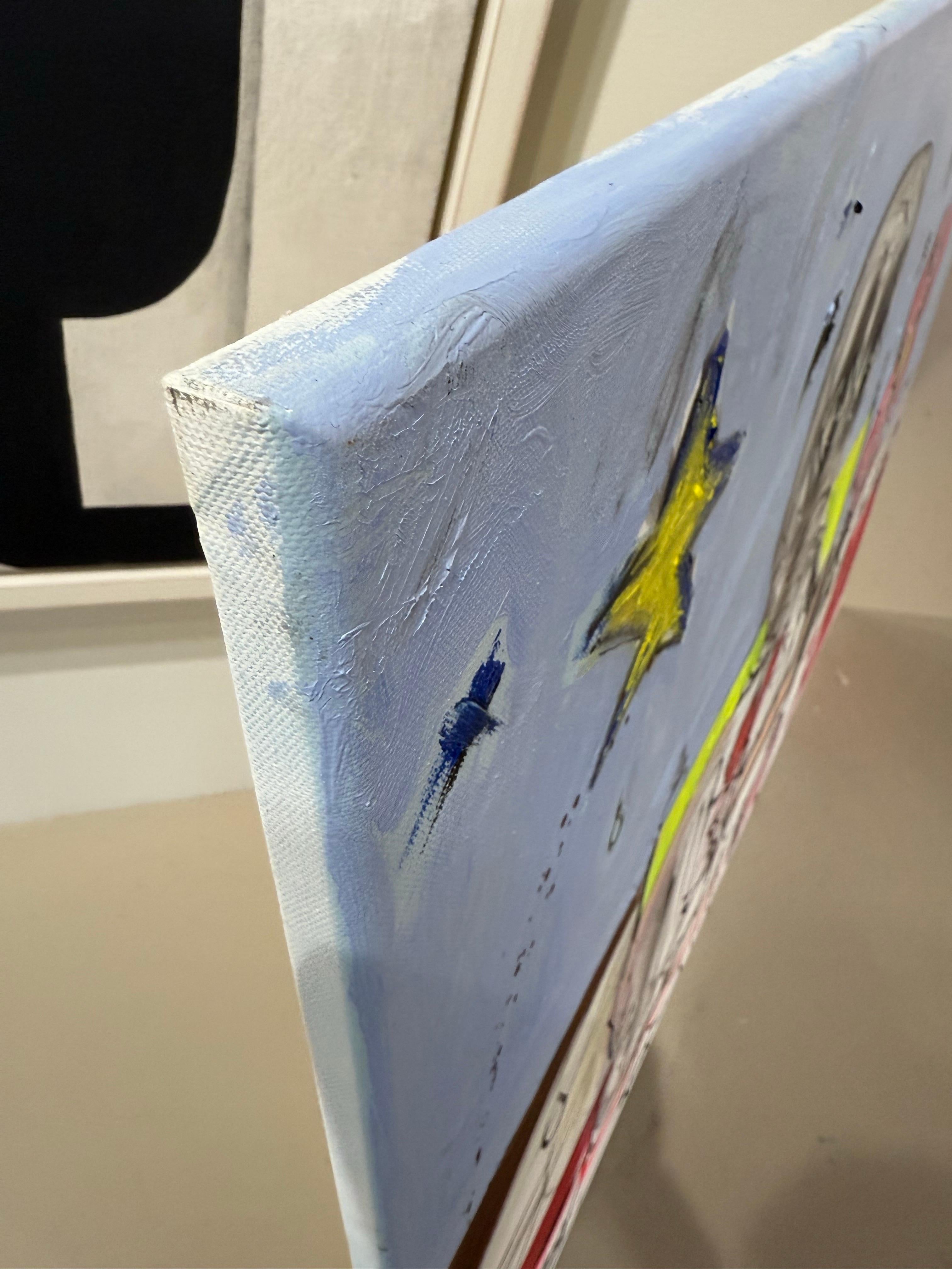 Peinture en techniques mixtes intitulée 