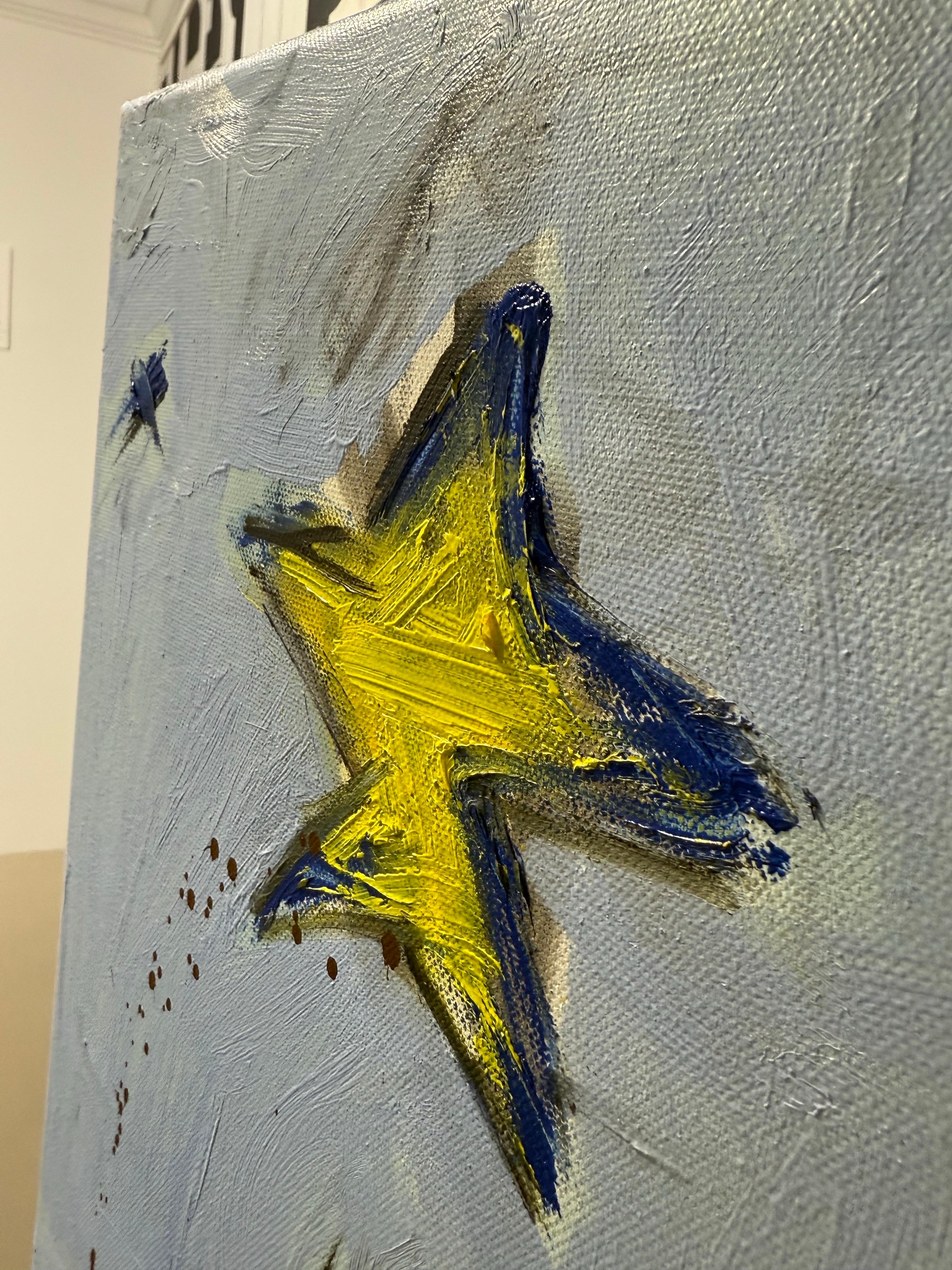 Peinture en techniques mixtes intitulée 