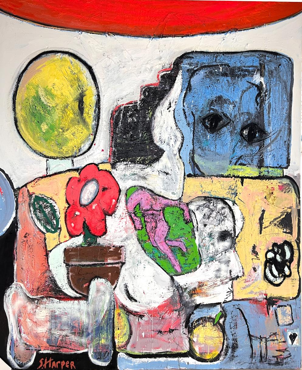 Scott Harper Abstract Painting - Mixed Media Painting titled “An Apology”  60 x 74