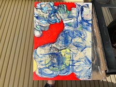 Mixed Media Painting titled "Blueful." 30 x 40