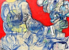 Mixed Media Painting titled "Blueful." 30 x 40