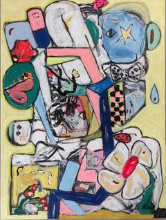 Mixed Media Painting titled “Burning Rooms in the Mind” 36 x 48