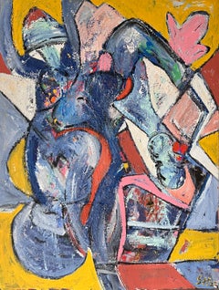 Mixed Media-Gemälde mit dem Titel Chasing Picasso