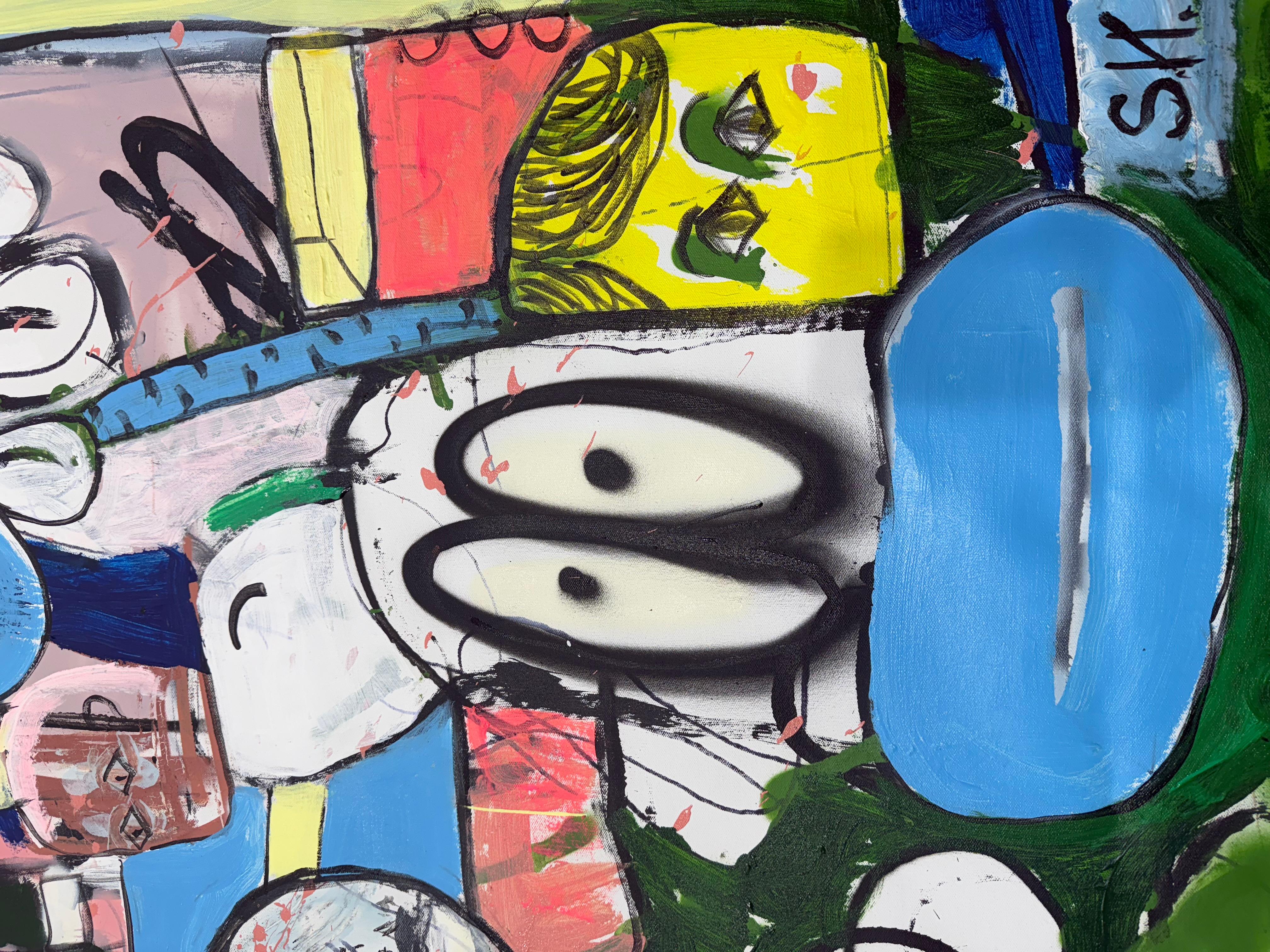 Mixed Media Painting titled “Echoes” 69 x 69 For Sale 1