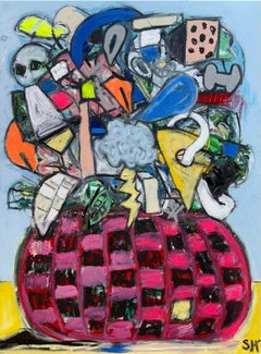 Mixed Media Painting titled “Flower Pot” 36 x 48