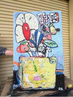 Mixed Media Painting titled "Hatching from the Seed.." 30 x 48