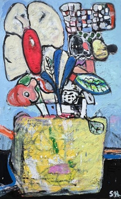 Pintura en técnica mixta titulada "Eclosión de la semilla.." 30 x 48