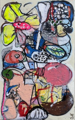 Pintura en técnica mixta titulada "Eclosión de la semilla de tu mente"