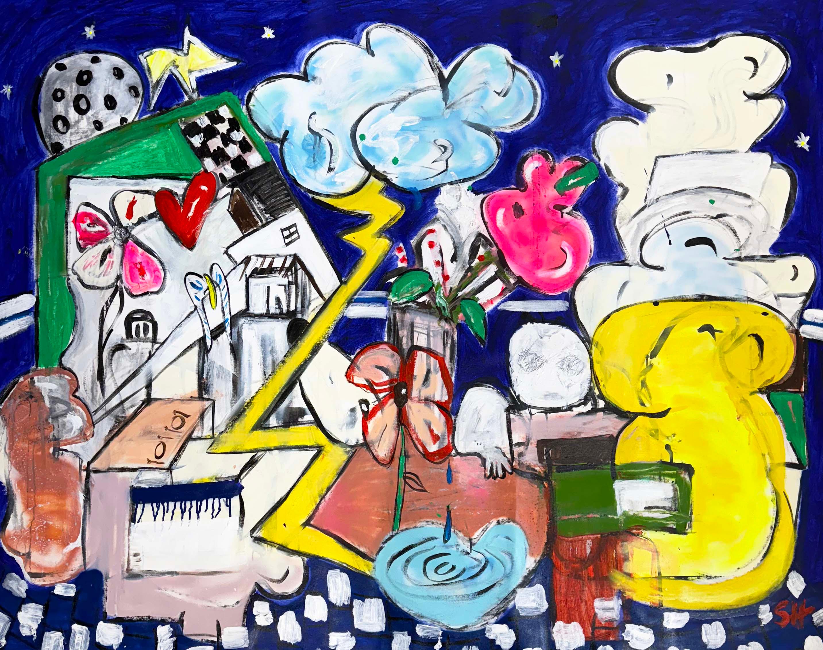 Pintura en técnica mixta titulada 