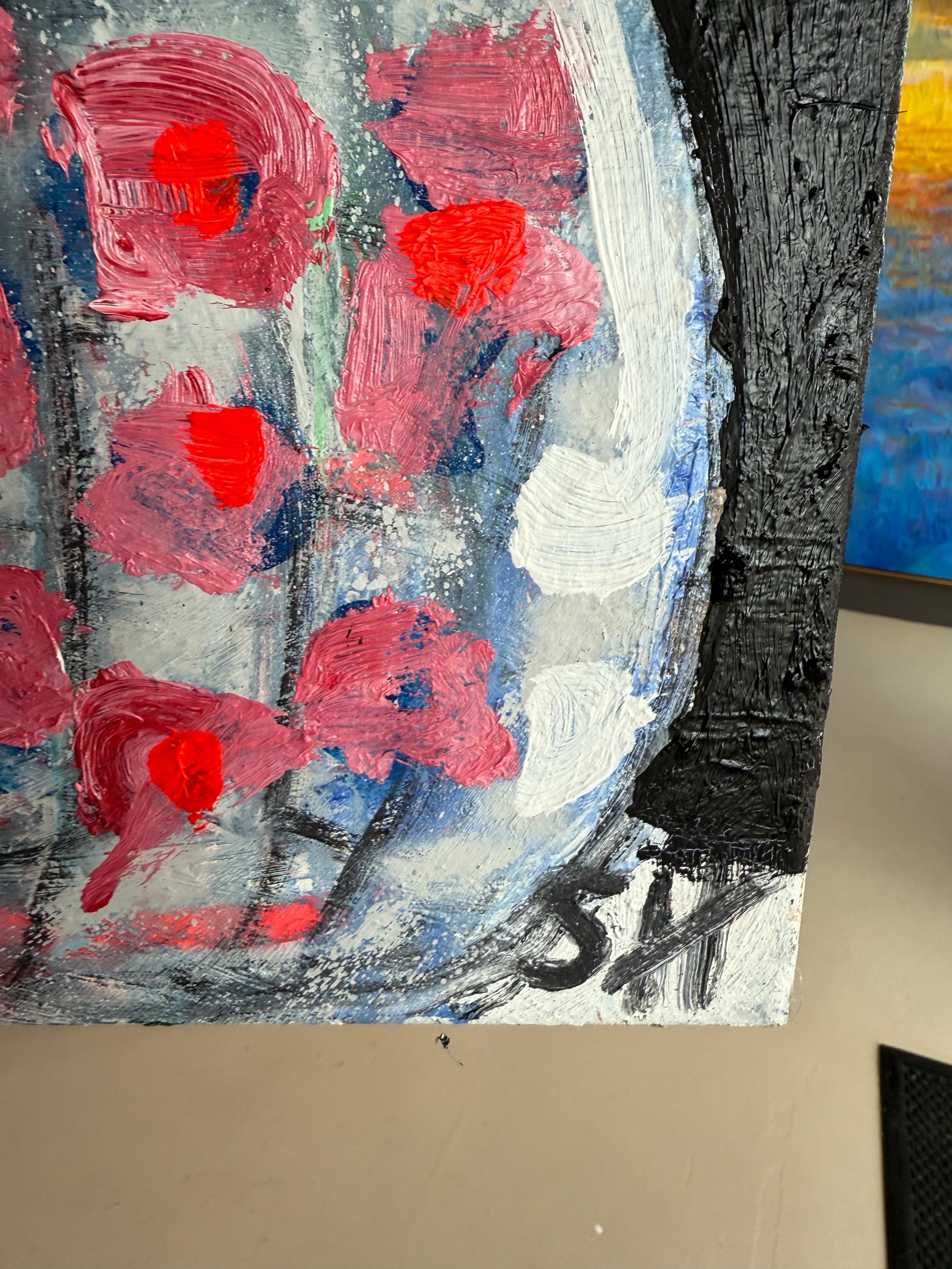 Mixed Media Painting titled “Pyro #2” 32 x 32 For Sale 7