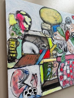 Scott Harper Mixed Media Painting titled “Pyro #2” 32 x 32