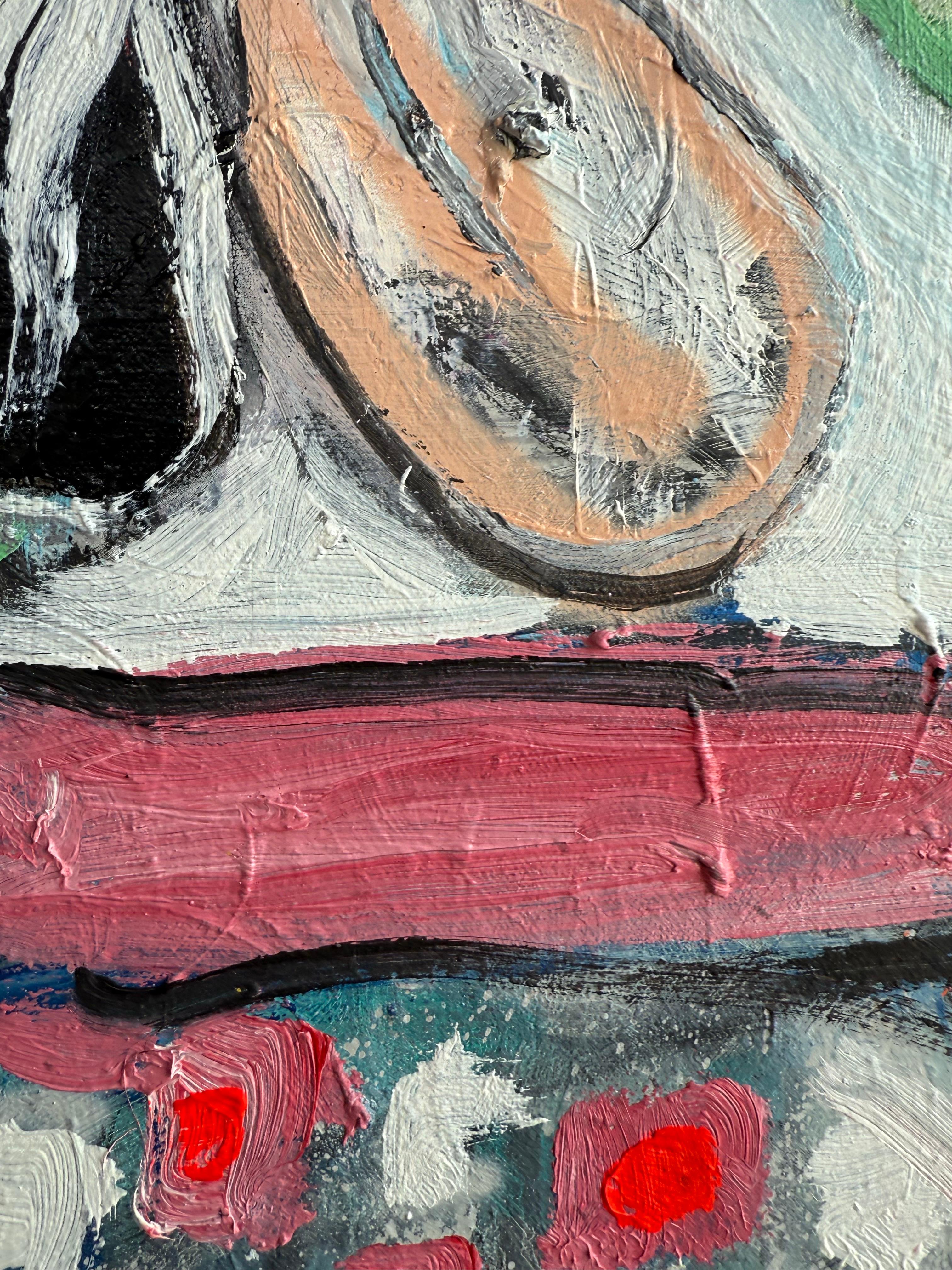 Mixed Media Painting titled “Pyro #2” 32 x 32 For Sale 5