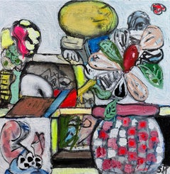 Pittura a tecnica mista intitolata "Pyro #2" 32 x 32